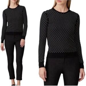 Theory Black and White Polka Dot Sweater S